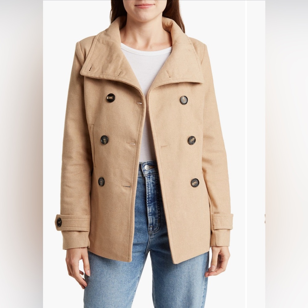 Thread & Supply NWT Women's Camel Double-Breasted Peacoat